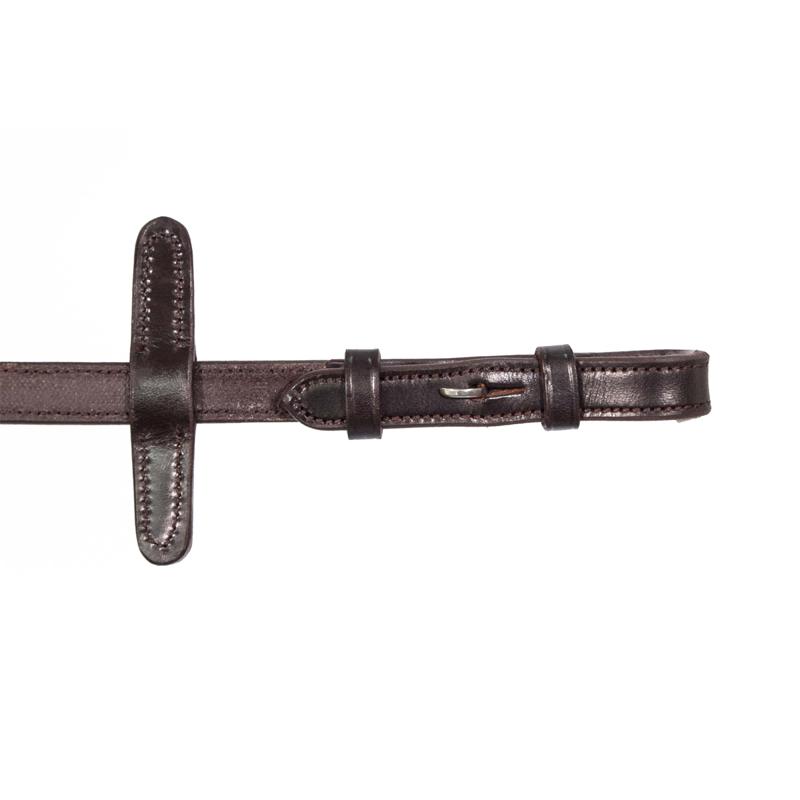 Henry James BioThane Bio Grip Hybrid Rubber Reins with Leather Stoppers - Havana Brown-1